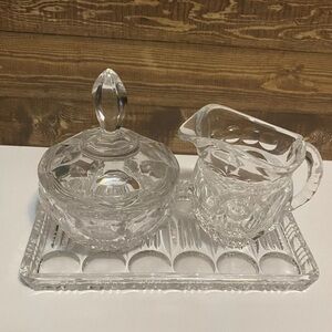 Crystal Sugar And Creamer Set